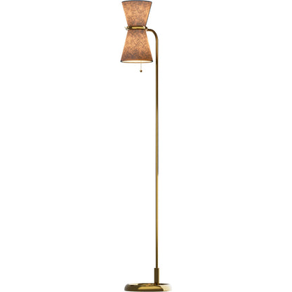 Gable Floor Lamp by Regina Andrew in brass and antique natural brass. Made from steel in a unique style.