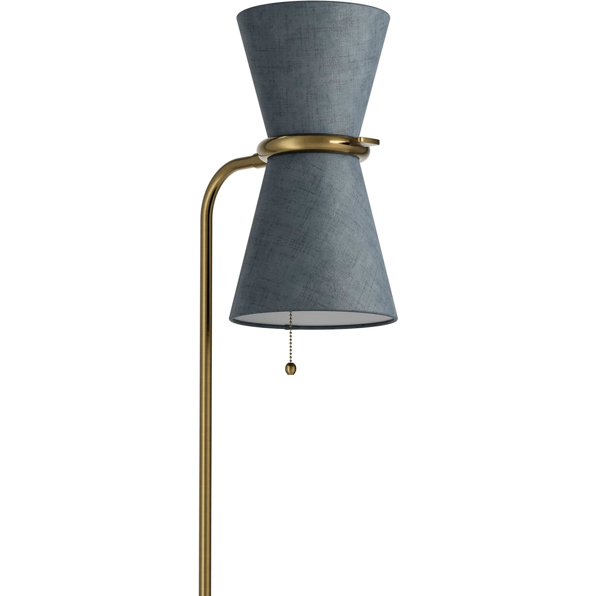 Gable Floor Lamp by Regina Andrew in brass and antique natural brass. Made from steel in a unique style.