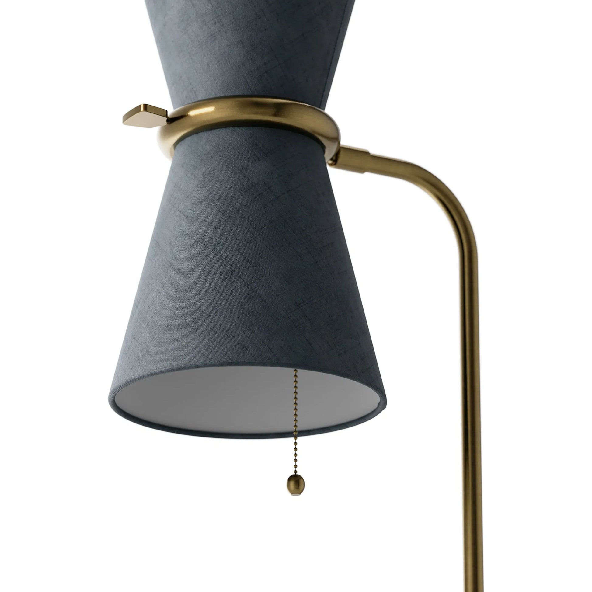 Gable Floor Lamp by Regina Andrew in brass and antique natural brass. Made from steel in a unique style.