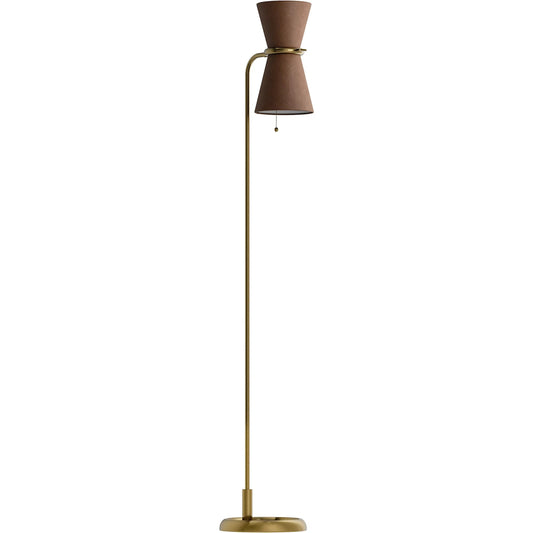Gable Floor Lamp by Regina Andrew in brass and antique natural brass. Made from steel in a unique style.