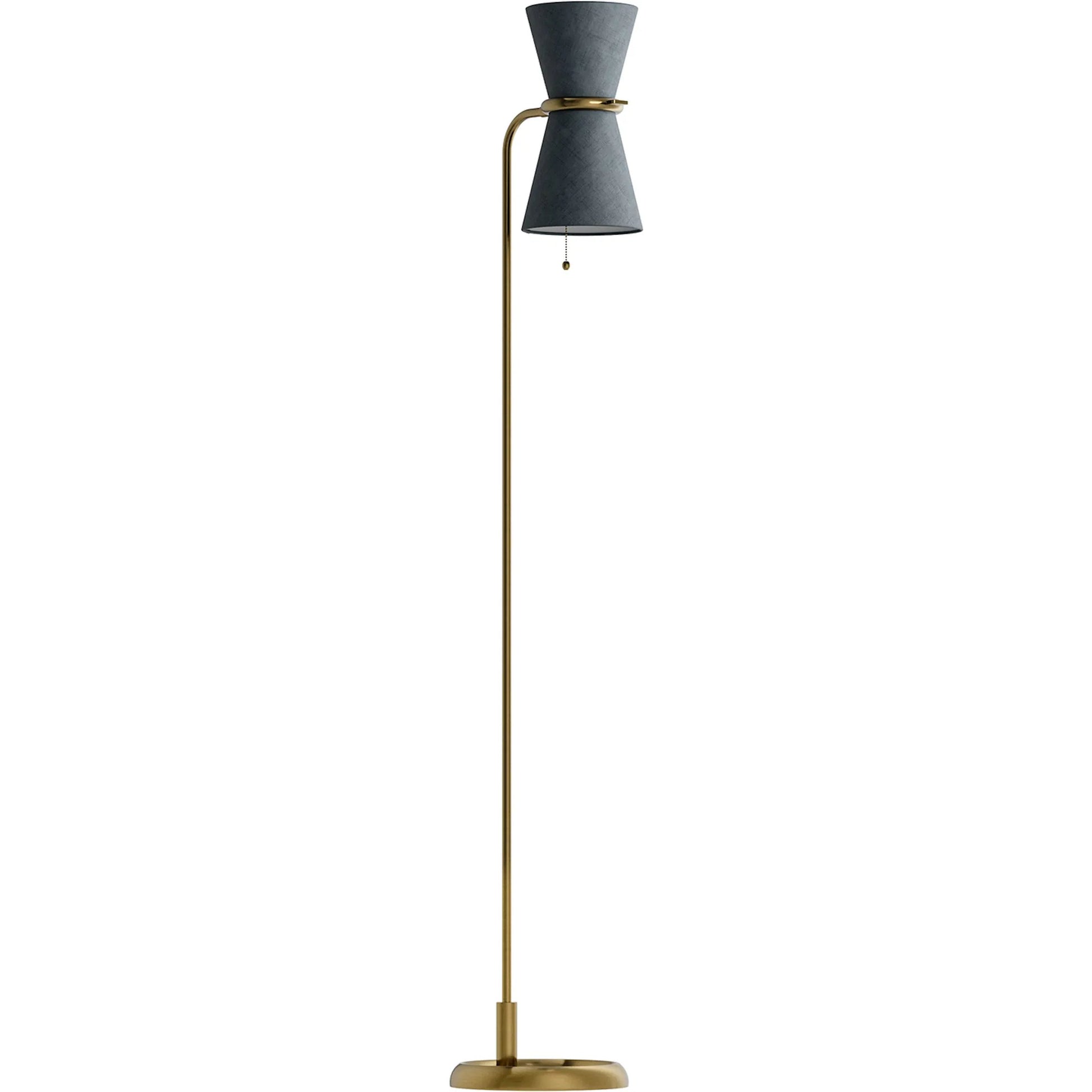 Gable Floor Lamp by Regina Andrew in brass and antique natural brass. Made from steel in a unique style.