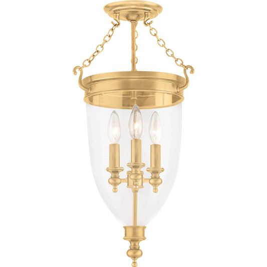 Hanover Semi Flush by Hudson Valley. Made from brass in a traditional style.