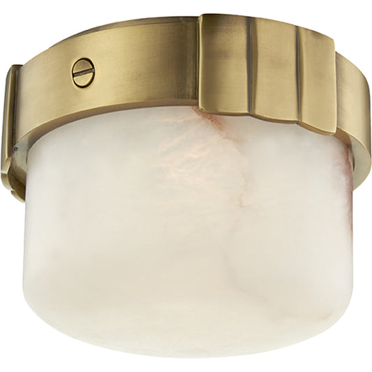 Beckett Led Flush Mount by Hudson Valley in aged brass. Made from brass in a transitional style.