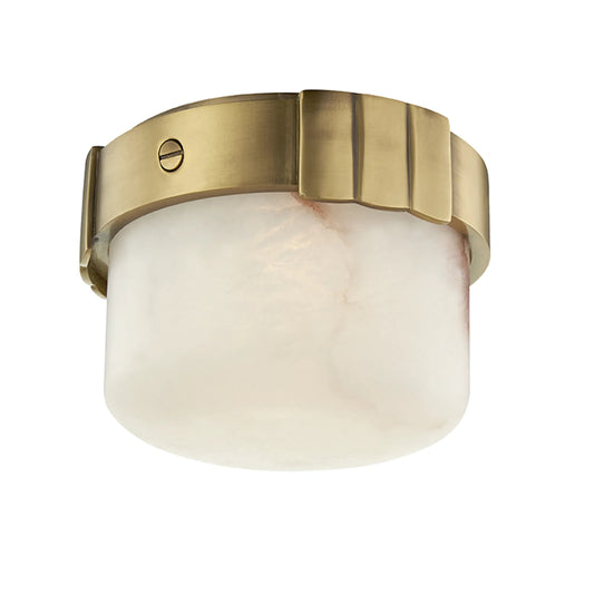 Beckett Led Flush Mount by Hudson Valley in aged brass. Made from brass in a transitional style.