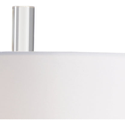 Gate Finial Lamp by Wildwood in snow glaze, clear. Made from porcelain in a transitional style.