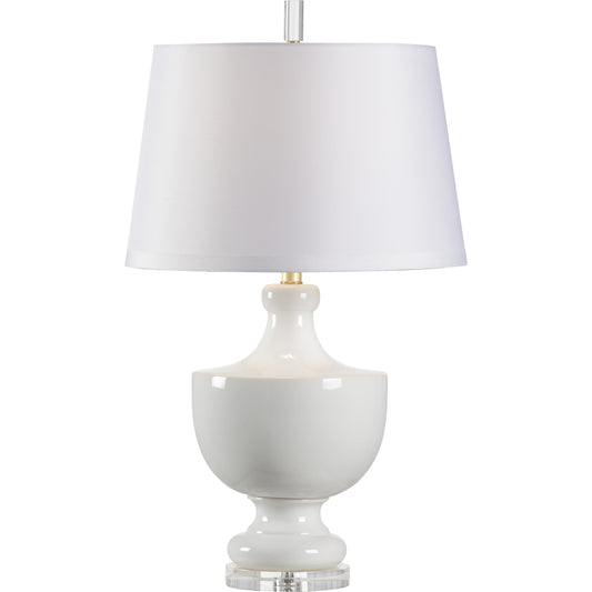 Gate Finial Lamp by Wildwood in white. Made from porcelain in a transitional style.