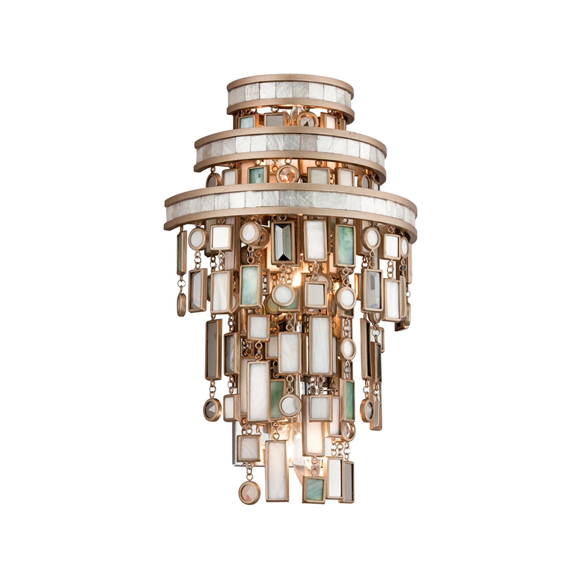 Dolcetti Wall Sconce by Corbett in dolcetti silver. Made from hand crafted iron in a transitional style.