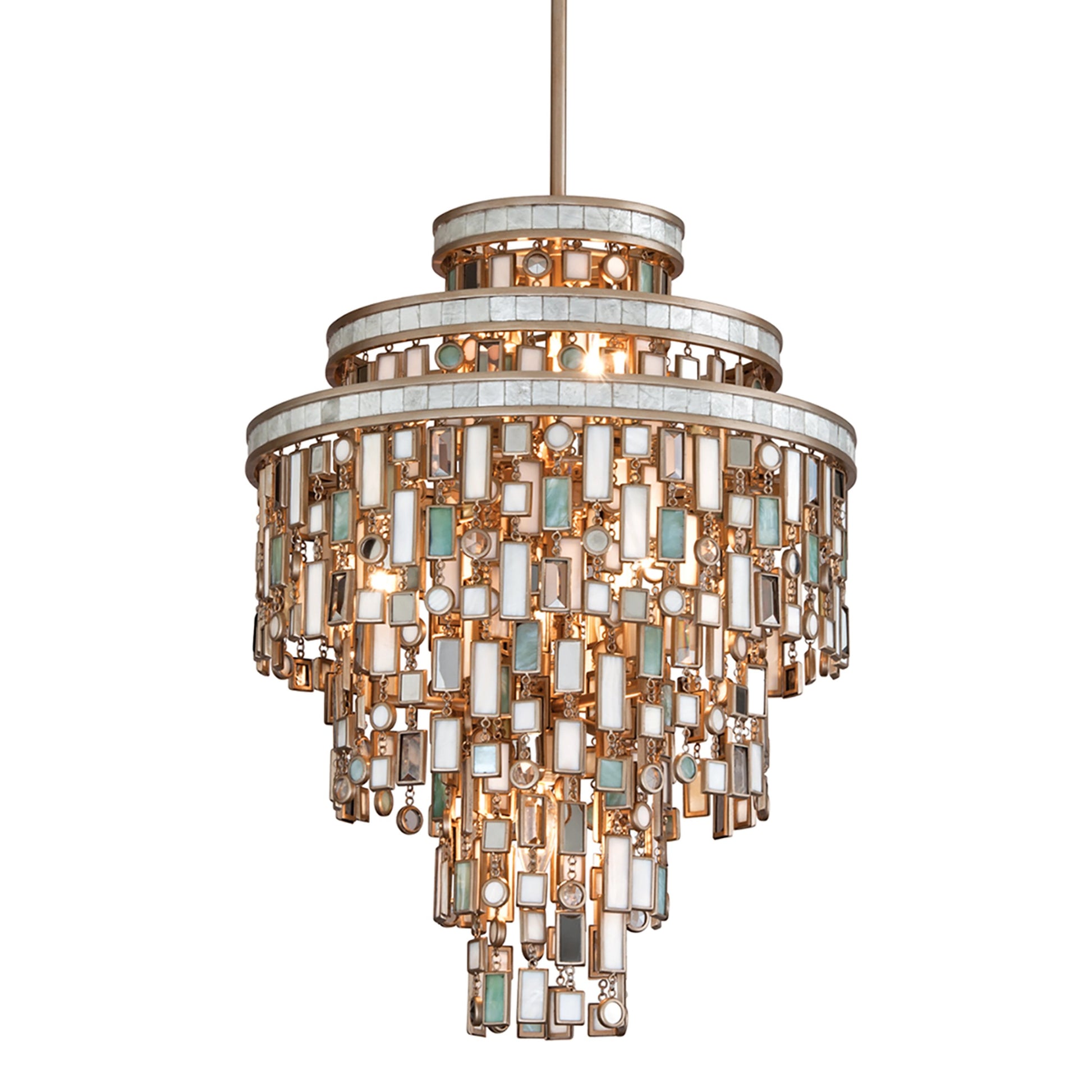 Dolcetti 7 Light Chandelier by Corbett in dolcetti silver. Made from hand crafted iron in a transitional style.