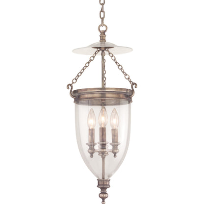 Hanover Pendant by Hudson Valley in aged brass. Made from brass in a traditional style.