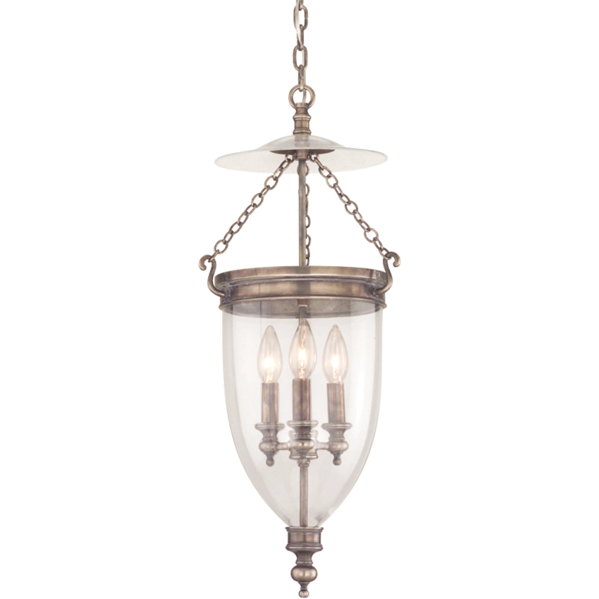 Hanover Pendant by Hudson Valley in aged brass. Made from brass in a traditional style.