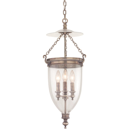 Hanover Pendant by Hudson Valley in aged brass. Made from brass in a traditional style.