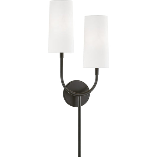 Vesper Wall Sconce by Hudson Valley in old bronze. Made from brass in a transitional style.