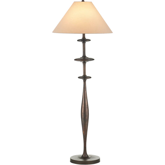 Aqueous Floor Lamp by Currey and Company in dark bronze. Made from cast aluminum in a rustic style.