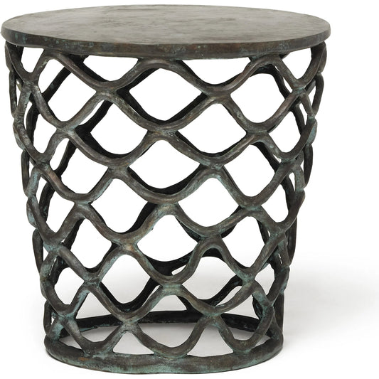 Lattice Accent Table by Interlude Home. Made from bronze in a unique style.