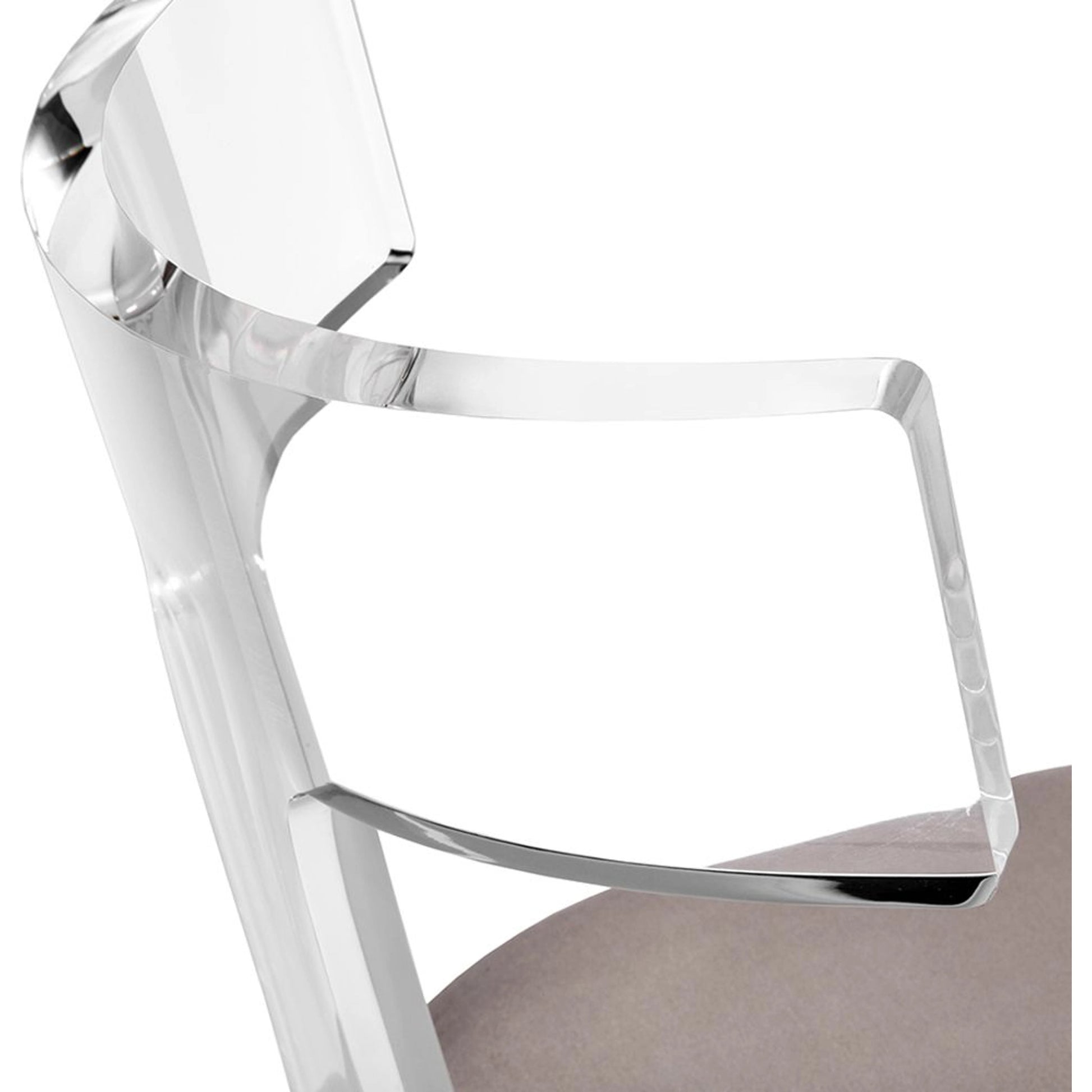 Tristan Acrylic Klismos Chair by Interlude Home in clear, gray. Made from acrylic, fabric in a modern style.