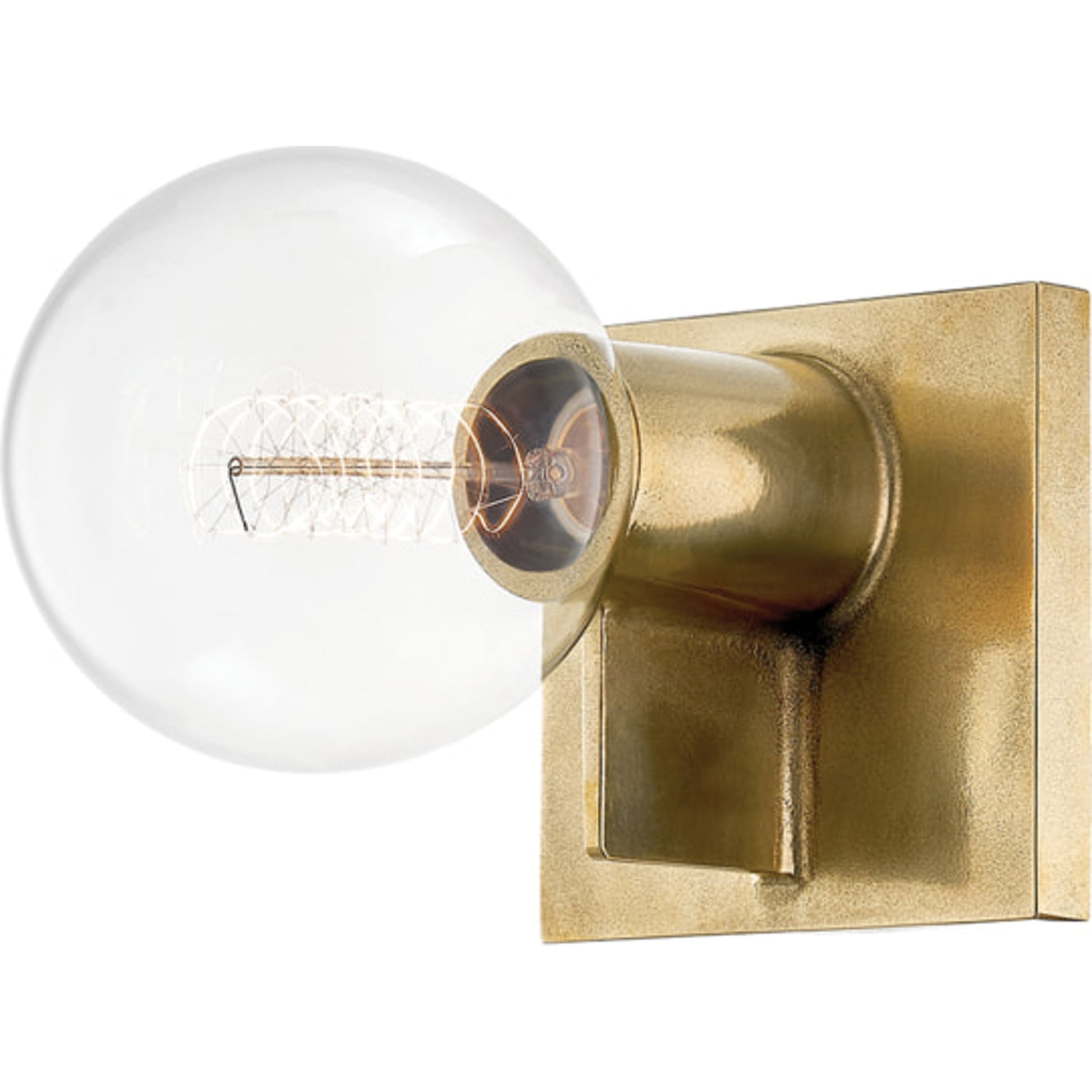Bodine Wall Sconce by Hudson Valley in wbn. Made from brass in a modern style.