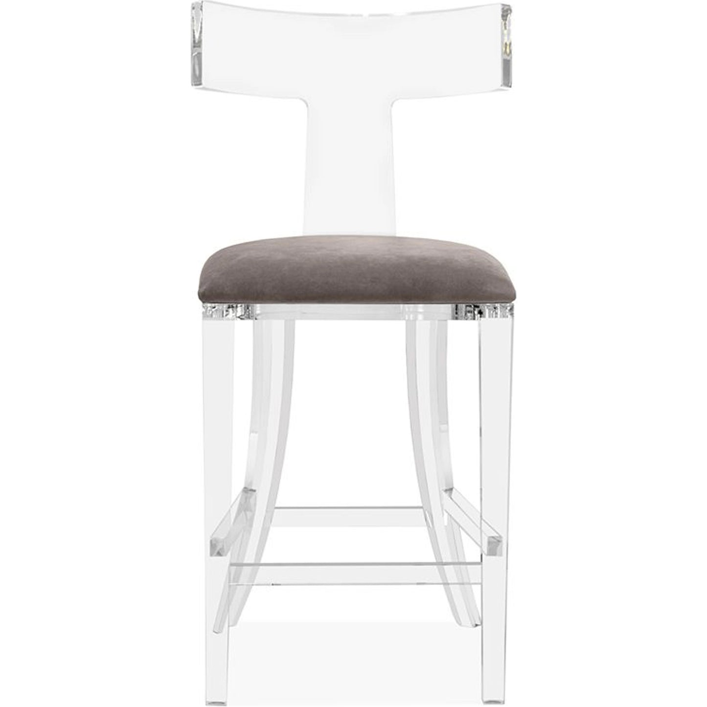 003 S-224257 | Additional Silo | Tristan Klismos Counter Stool by Interlude Home in clear, nimbus gray. Made from acrylic, velvet in a modern style.