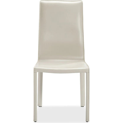 Jada High Back Dining Chair (Set of 2) by Interlude Home in mediterranean sand. Made from bonded leather, iron in a modern style.