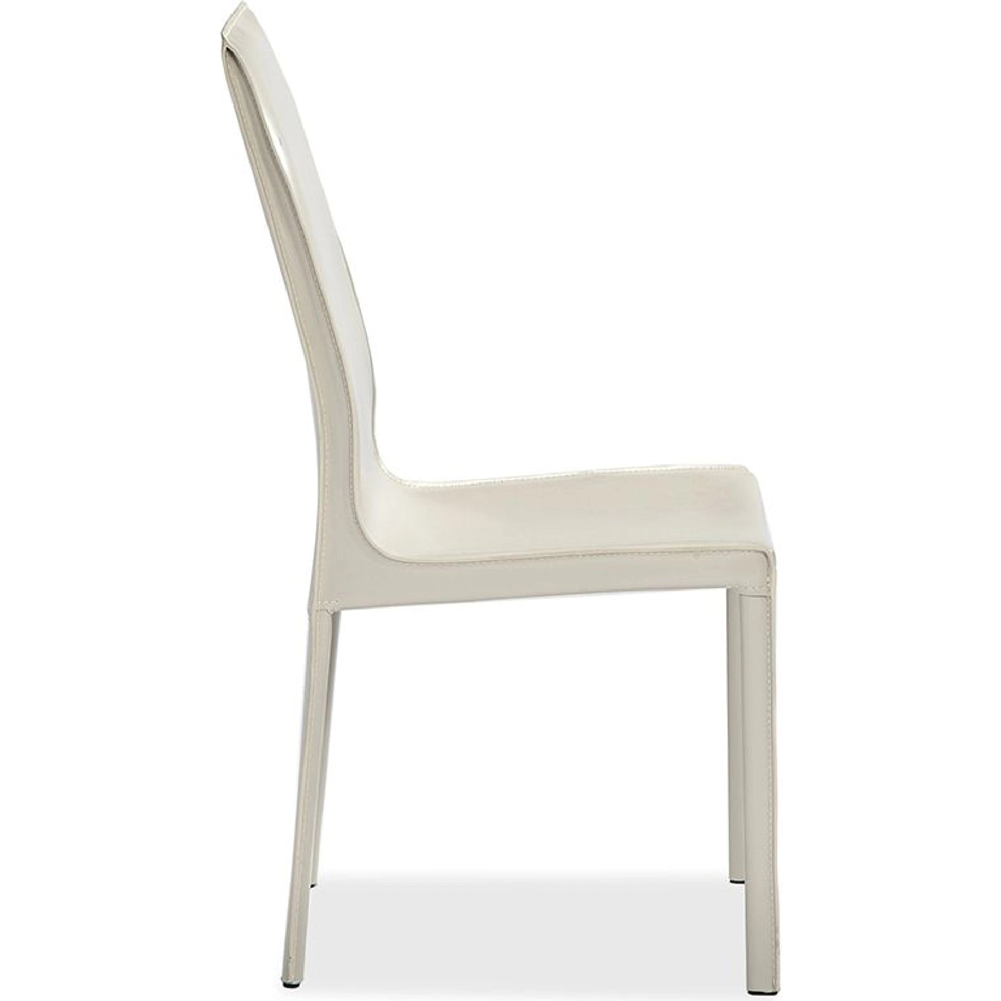 Jada High Back Dining Chair (Set of 2) by Interlude Home in mediterranean sand. Made from bonded leather, iron in a modern style.