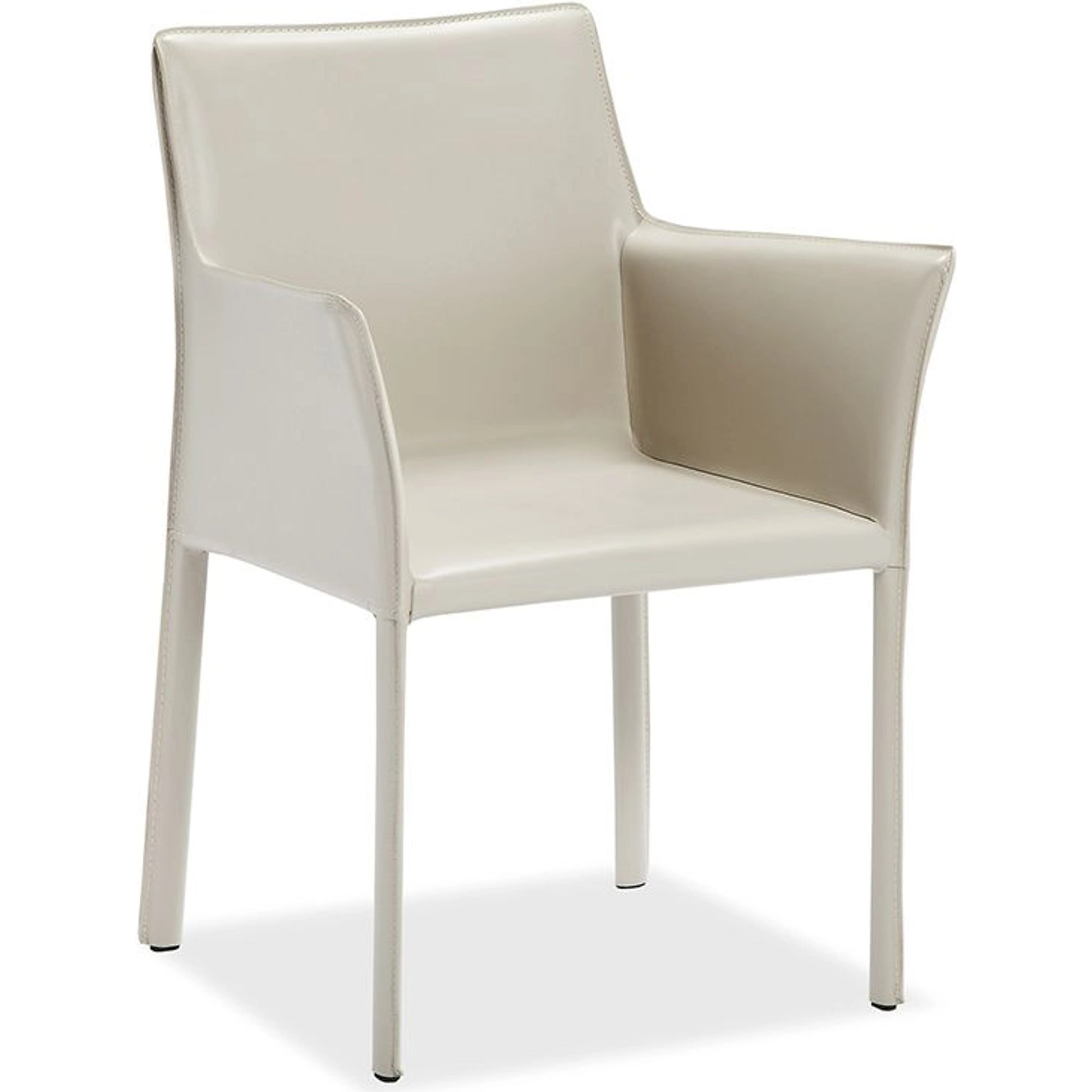 Jada Arm Chair by Interlude Home in mediterranean sand. Made from bonded leather, iron in a modern style.