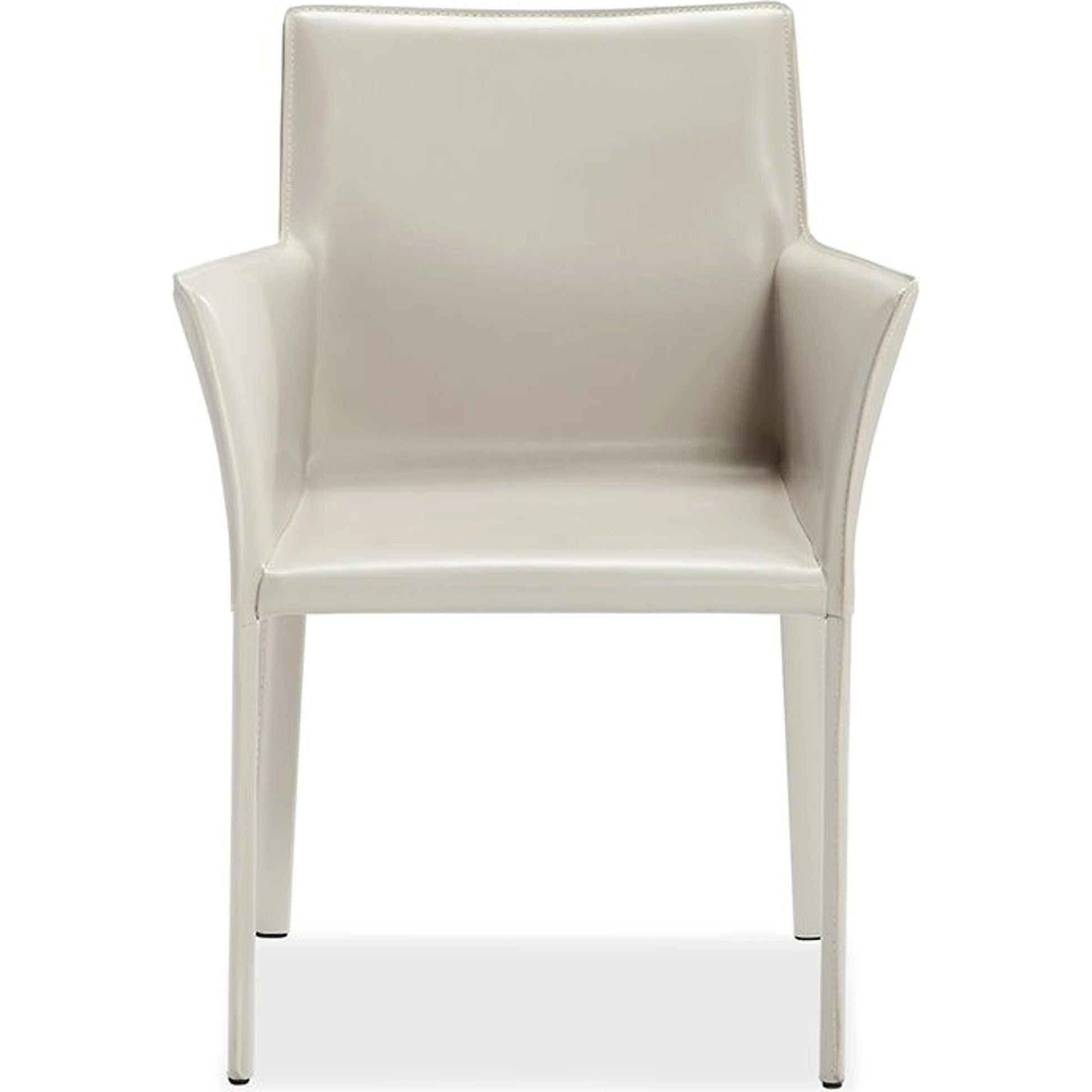 Jada Arm Chair by Interlude Home in mediterranean sand. Made from bonded leather, iron in a modern style.