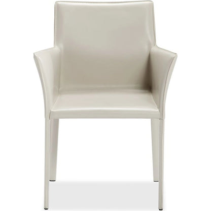 Jada Arm Chair by Interlude Home in mediterranean sand. Made from bonded leather, iron in a modern style.