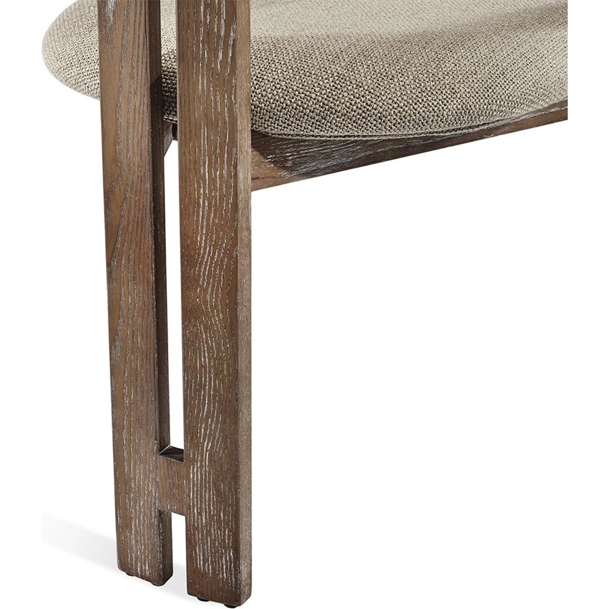 Burke Dining Chair by Interlude Home in beach ceruse, down. Made from wood, faux shearling in a modern style.