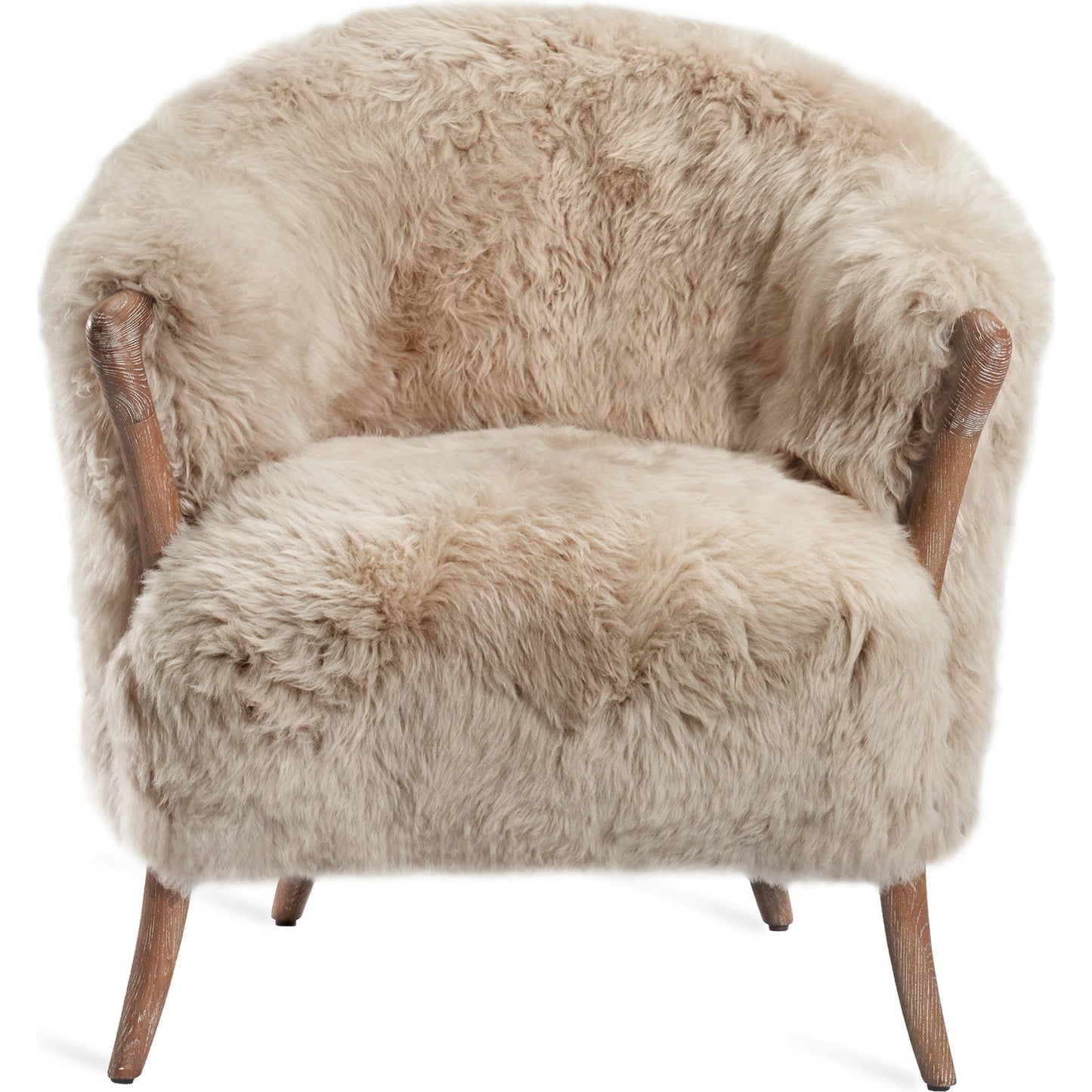 002 SI-1956137 | Additional Silo | Ilaria Morel Taupe Lounge Chair by Interlude Home in autumn brown, morel taupe. Made from wood, tibetan lambskin in a modern style.