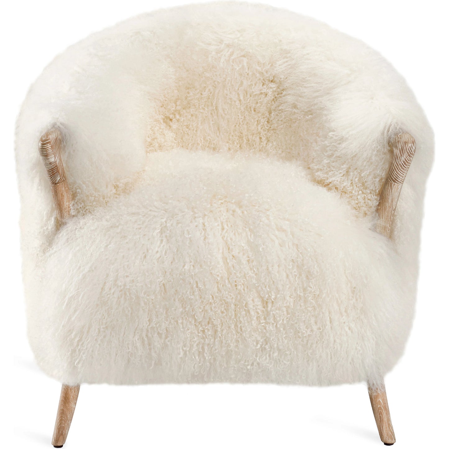 002 SI-1956138 | Additional Silo | Ilaria Ivory Lounge Chair by Interlude Home in whitewash, ivory. Made from wood, sheepskin in a modern style.