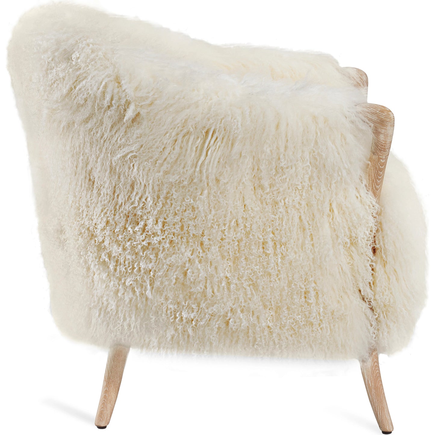 003 SI-1956138 | Additional Silo | Ilaria Ivory Lounge Chair by Interlude Home in whitewash, ivory. Made from wood, sheepskin in a modern style.