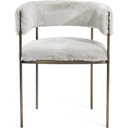 Ryland Dining Chair by Interlude Home in distressed charcoal, antique bronze. Made from faux leather, metal in a modern style.