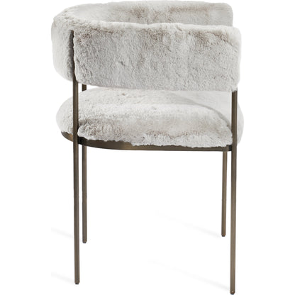 Ryland Dining Chair by Interlude Home in distressed charcoal, antique bronze. Made from faux leather, metal in a modern style.