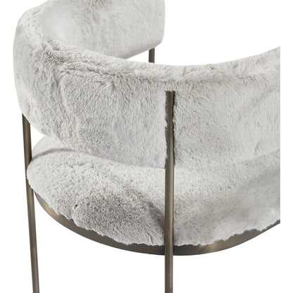 Ryland Dining Chair by Interlude Home in distressed charcoal, antique bronze. Made from faux leather, metal in a modern style.