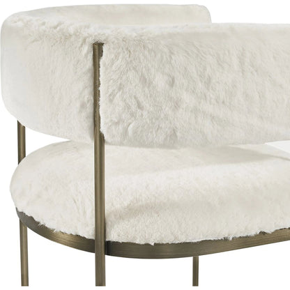 Ryland Dining Chair by Interlude Home in distressed charcoal, antique bronze. Made from faux leather, metal in a modern style.