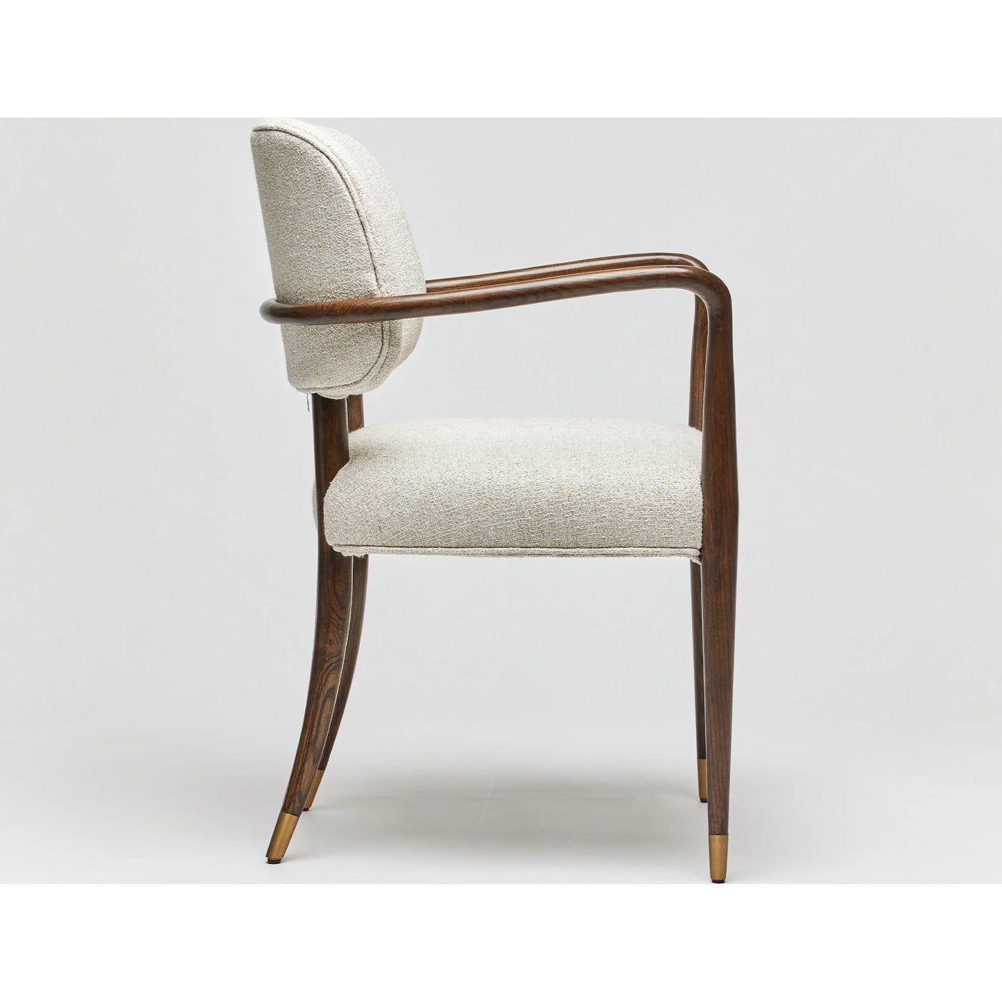 004 SI-2130795 | Additional Silo | Serafina Arm Chair by Interlude Home in luster, walnut, brushed brass. Made from saxon weave, wood, metal in a modern style.