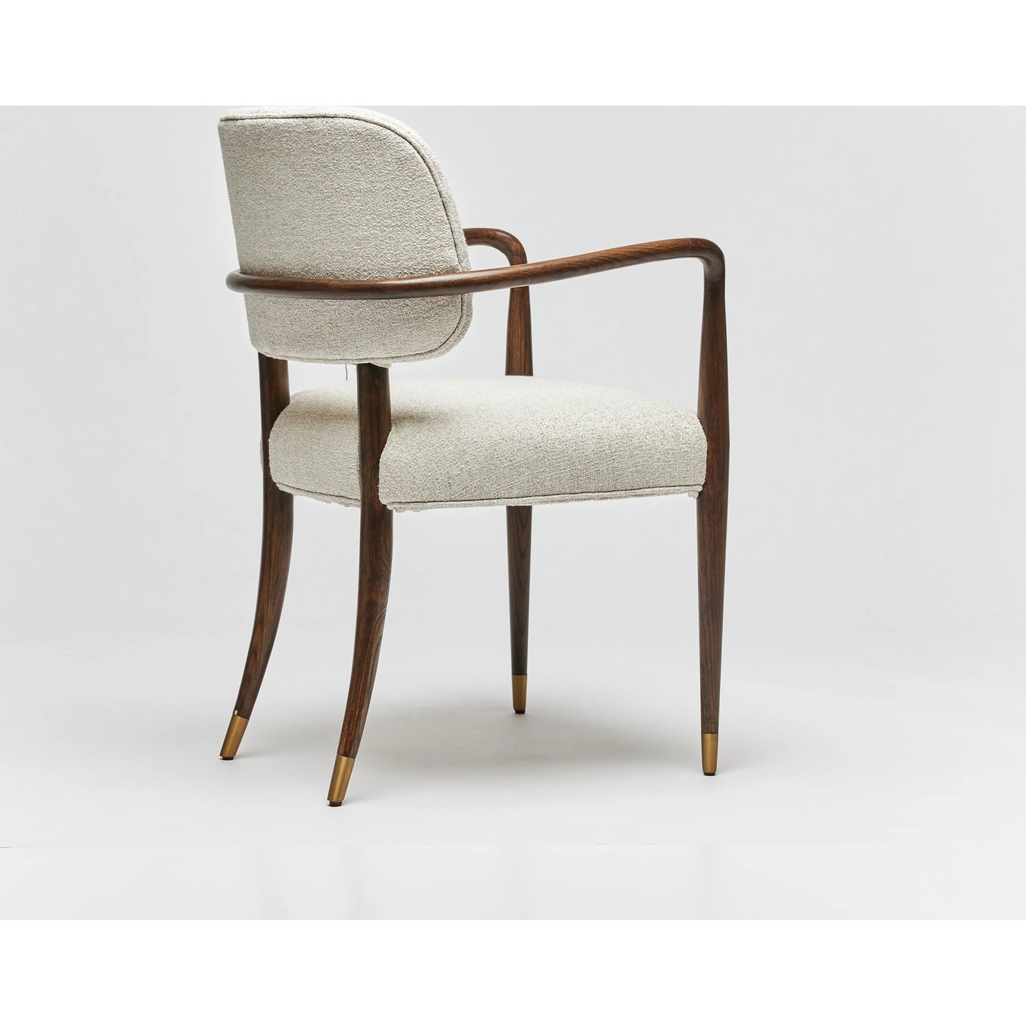 002 SI-2130795 | Additional Silo | Serafina Arm Chair by Interlude Home in luster, walnut, brushed brass. Made from saxon weave, wood, metal in a modern style.