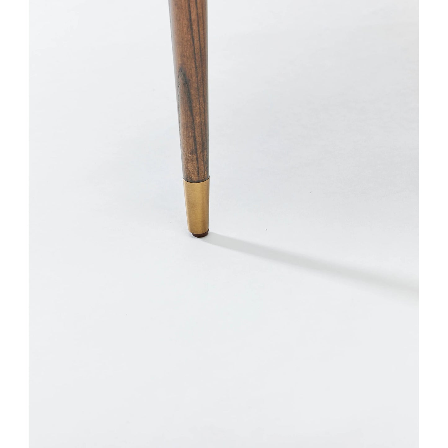 008 SI-2130795 | Closeup | Serafina Arm Chair by Interlude Home in luster, walnut, brushed brass. Made from saxon weave, wood, metal in a modern style.