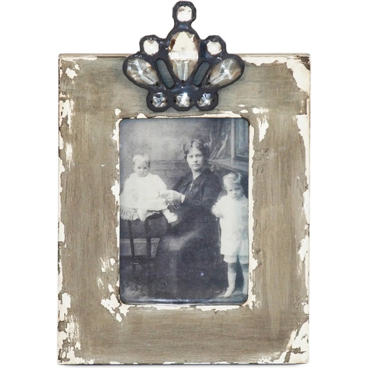 Wood Grey Photo Frame by Zentique in distressed gray. Made from unique in a traditional style.
