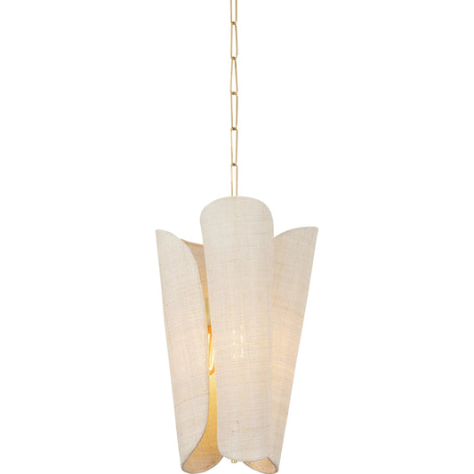 Springhill Pendant by Hudson Valley in gold leaf. Made from natural woven in a modern style.