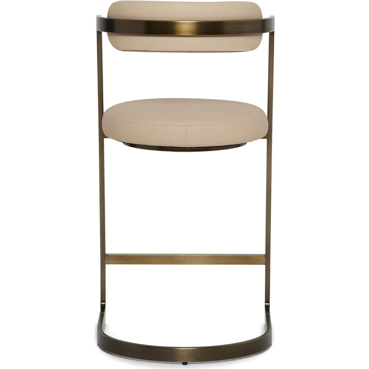 001 SI-2374476 | Additional Silo | Baldwin Counter Stool by Interlude Home in antique bronze, cream latte. Made from stainless steel, vegan leather in a modern style.