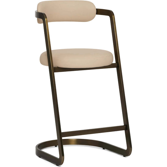 Baldwin Counter Stool by Interlude Home. Made from stainless steel, vegan leather in a unique style.