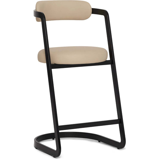 Baldwin Counter Stool by Interlude Home. Made from stainless steel, vegan leather in a unique style.
