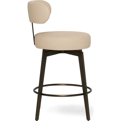 Clermont Counter Stool by Interlude Home. Made from stainless steel, vegan leather in a modern style.