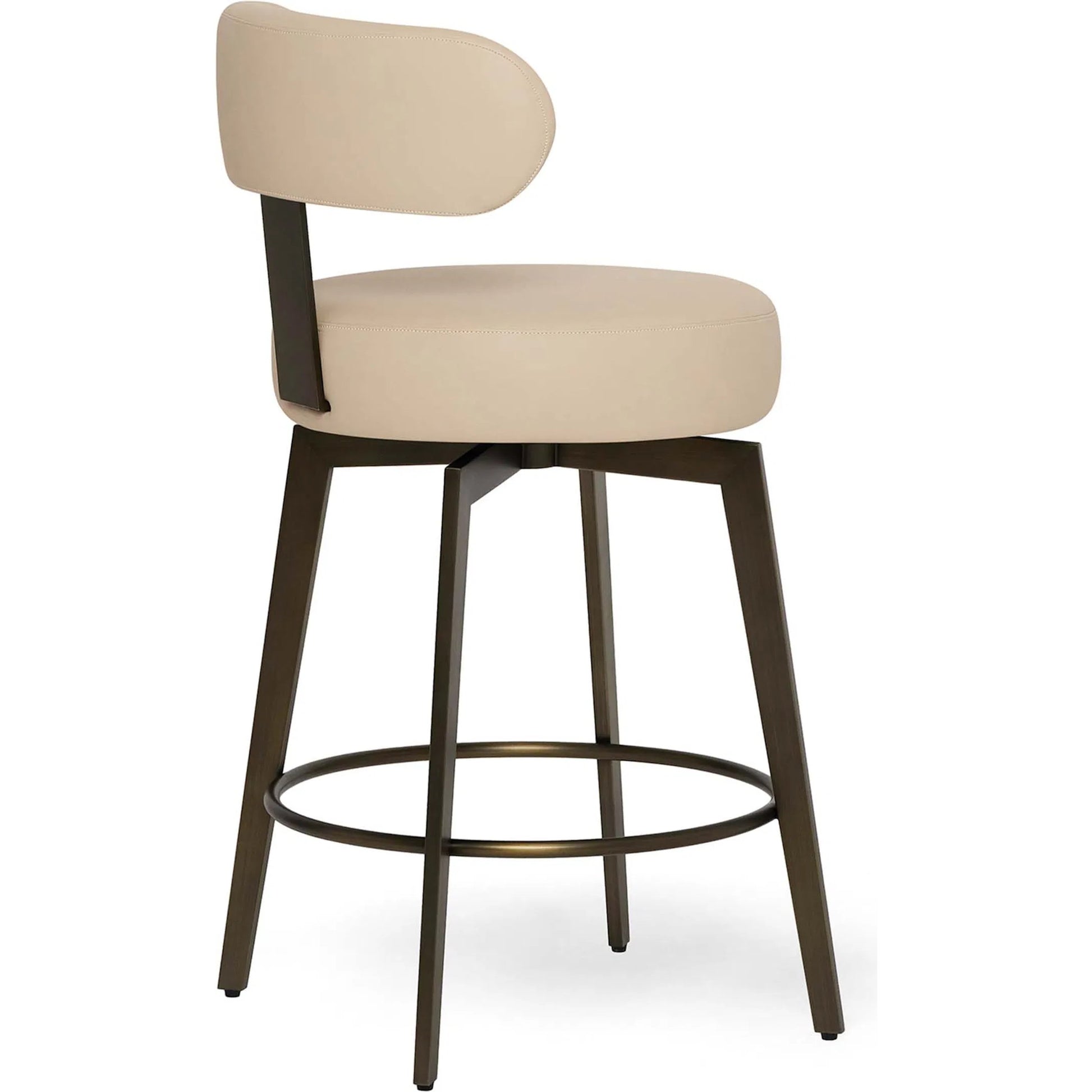 Clermont Counter Stool by Interlude Home. Made from stainless steel, vegan leather in a modern style.