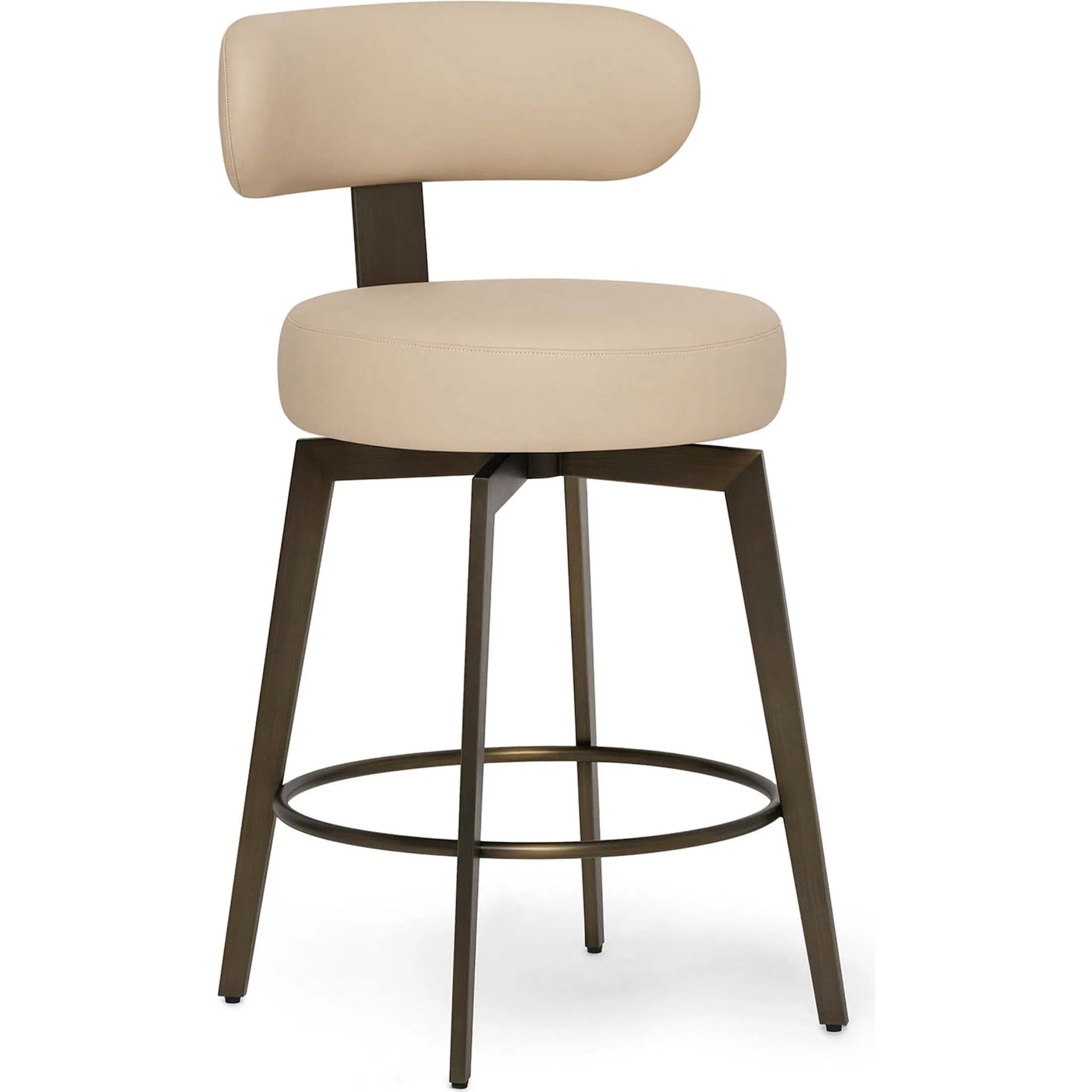 Clermont Counter Stool by Interlude Home. Made from stainless steel, vegan leather in a modern style.