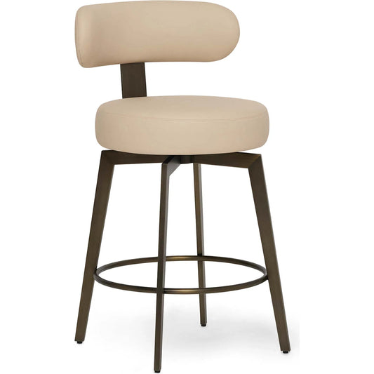 Clermont Counter Stool by Interlude Home. Made from stainless steel, vegan leather in a unique style.