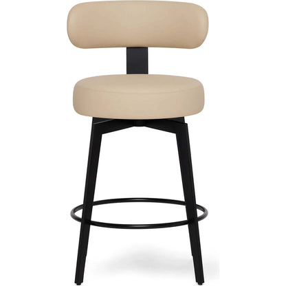 Clermont Counter Stool by Interlude Home. Made from stainless steel, vegan leather in a modern style.