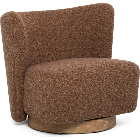 Dorian Swivel Lounge Chair by Interlude Home. Made from ash, fabric in a unique style.