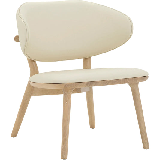 Soren Lounge Chair by Interlude Home. Made from oak, vegan leather in a unique style.