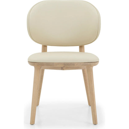 Soren Dining Chair by Interlude Home. Made from oak, vegan leather in a transitional style.